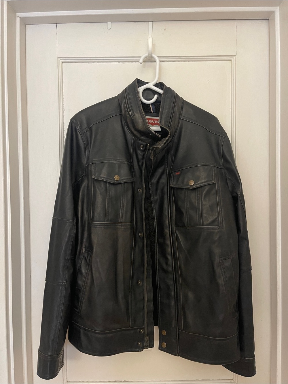 Levi's Brown Faux Leather Military Field Jacket